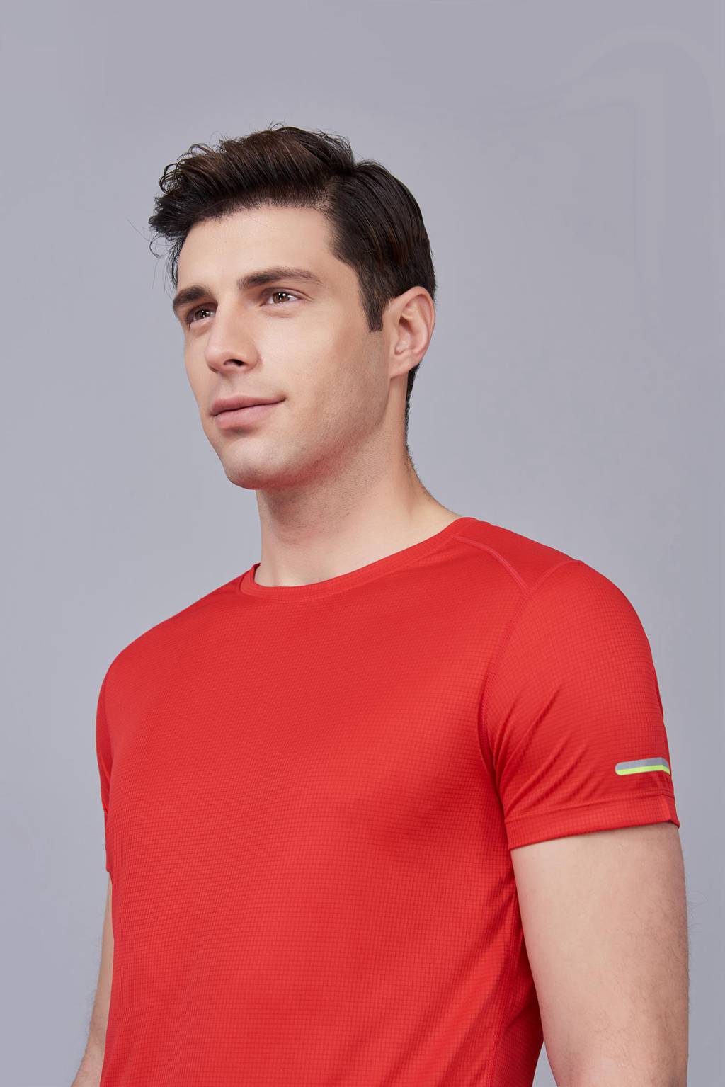 超彈力純色上衣 夏季男女裝T恤文化衫紅色 【圓領(lǐng)】